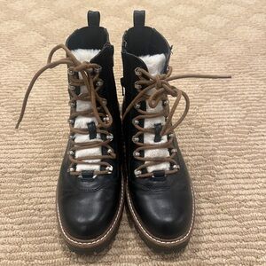 Target Black and Brown Lace-Up Women's Boots w faux fur